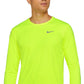 Nike Men's Dri Fit Miler Long Sleeve Running Shirt Yellow Size XX-Large