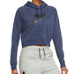 Nike Women's Sportswear Essential Cropped Hoodie Blue Size Large