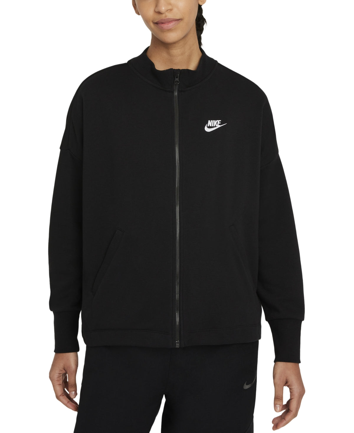 Nike Women's Sports Essentials Full Zip Sweatshirt Black Size Large