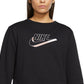 Nike Women's Easy Fleece Crewneck Top Black Size Small
