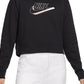 Nike Women's Easy Fleece Crewneck Top Black Size Small