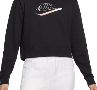 Nike Women's Easy Fleece Crewneck Top Black Size Small