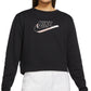 Nike Women's Easy Fleece Crewneck Top Black Size Small