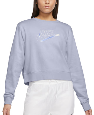 Nike Women's Easy Fleece Crewneck Top Blue Size X-Small