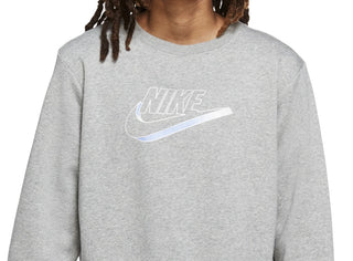 Nike Women's Easy Fleece Crewneck Top Gray Size Medium