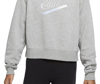 Nike Women's Easy Fleece Crewneck Top Gray Size Medium