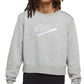 Nike Women's Easy Fleece Crewneck Top Gray Size Medium