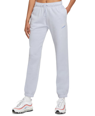 Nike Women's Sportswear Fitted Fleece Jogger Pants Blue Size Medium