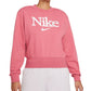 Nike Women's Femme Logo Fleece Sweatshirt Pink Size X-Large