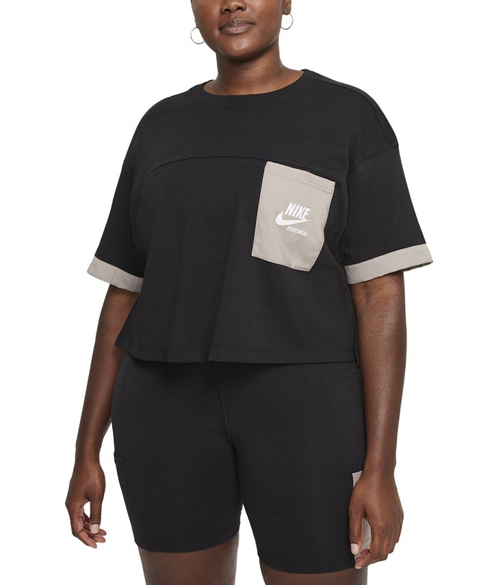 Nike Women's Cotton Pocket T-Shirt Black Size 2X