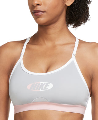 Nike Women's Dri Fit Indy Colorblocked Sports Bra Smoke Gray Size Medium