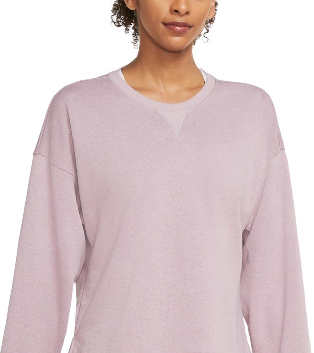 Nike Women's Yoga French Terry Sweatshirt Purple Size Medium