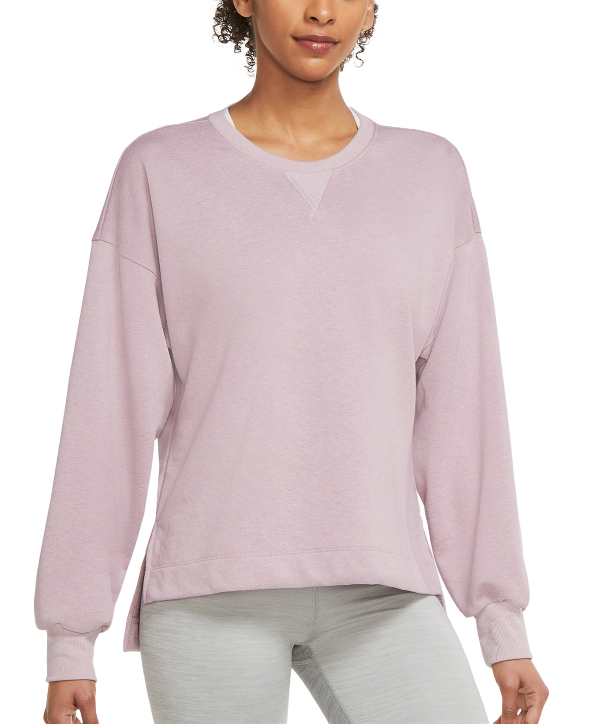 Nike Women's Yoga French Terry Sweatshirt Purple Size Medium