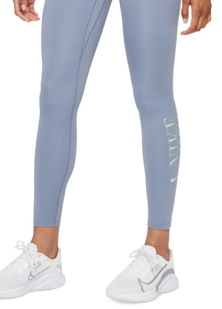 Nike Women's Dri Fit Logo Leggings Blue Size X-Large