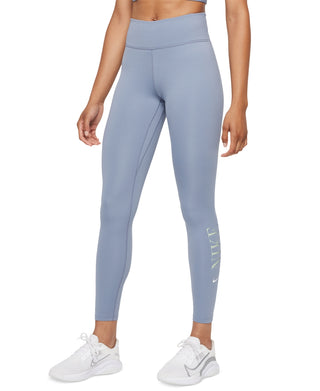 Nike Women's Dri Fit Logo Leggings Blue Size X-Large