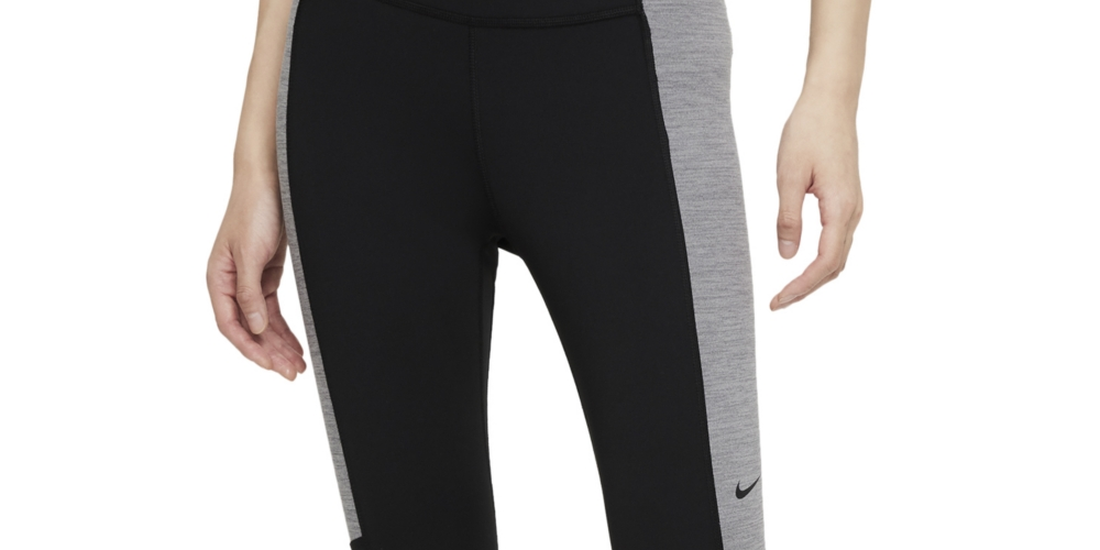 Nike Women's Dri fit One Colorblocked 7/8 Leggings Black Size Large