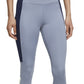 Nike Women's Dri Fit One Colorblocked 7/8 Leggings Blue Size X-Small