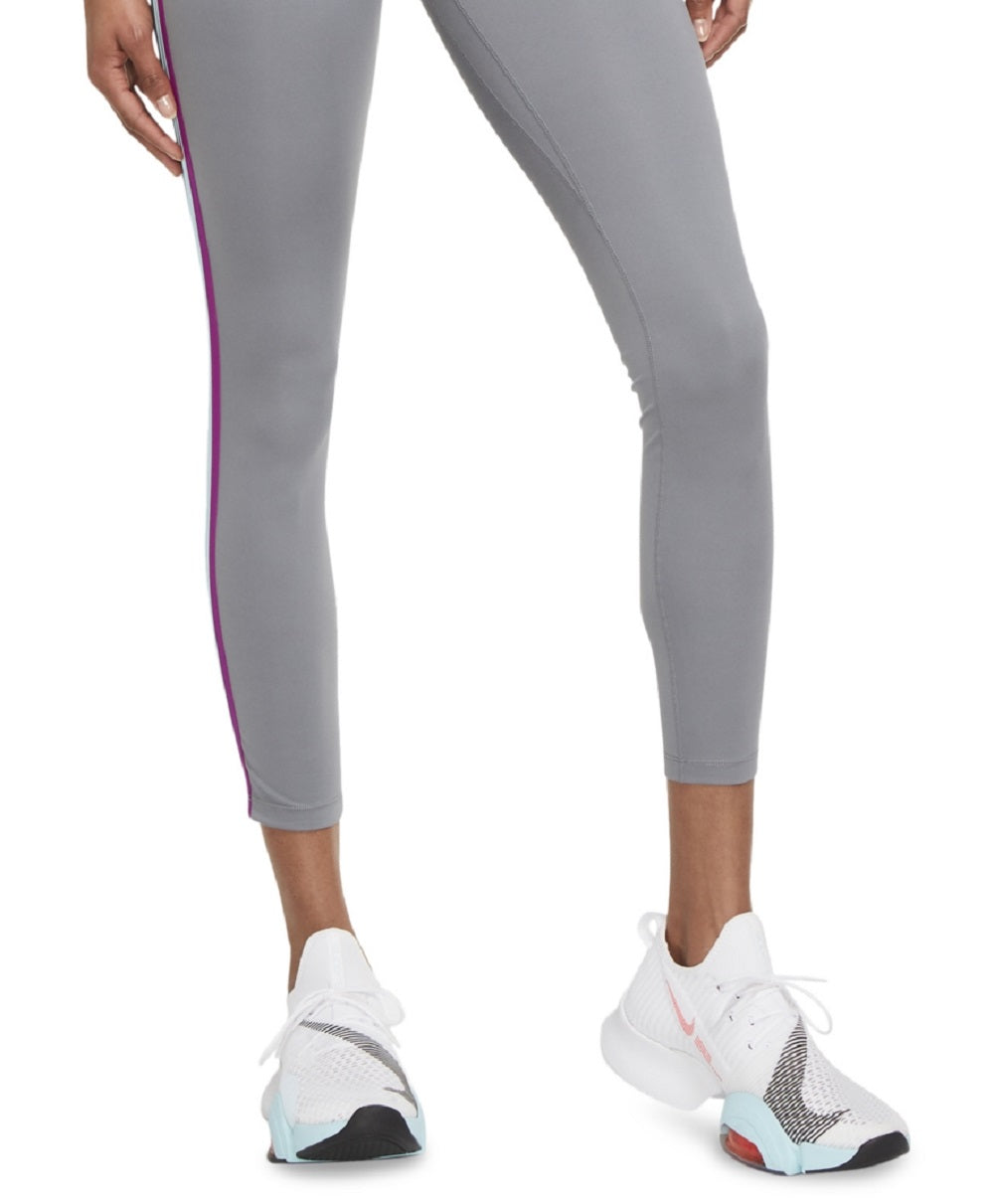 Nike Women's Dri Fit One Mid Rise 7/8 Taped Leggings Gray Size Large