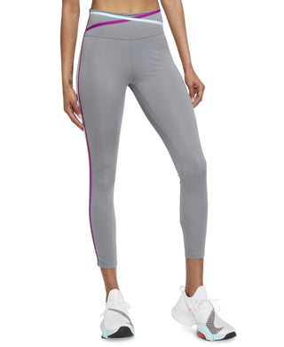 Nike Women's Dri Fit One Mid Rise 7/8 Taped Leggings Gray Size Large