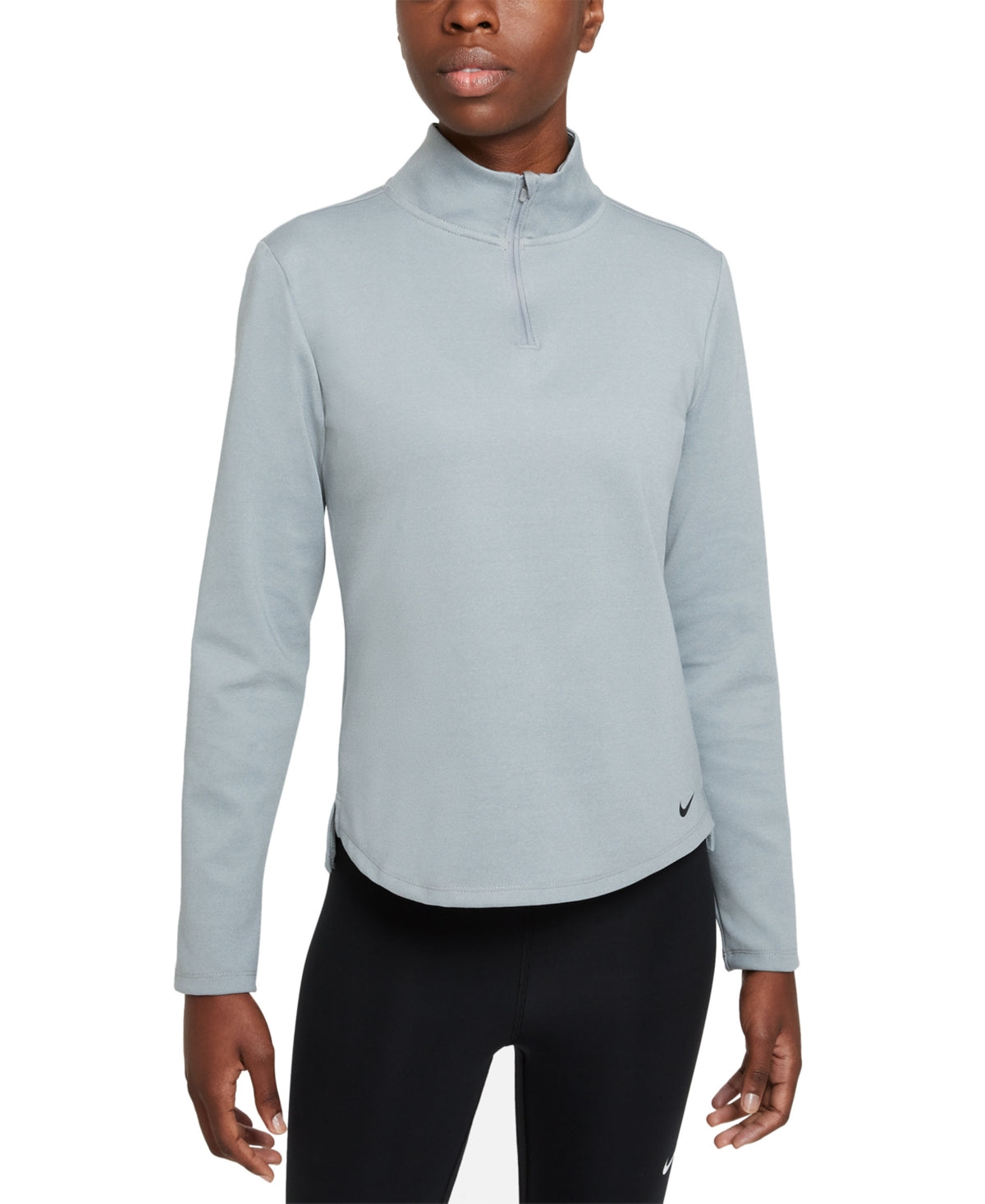 Nike Women's Therma Fit One Long Sleeve Half Zip Pullover Gray Size Large