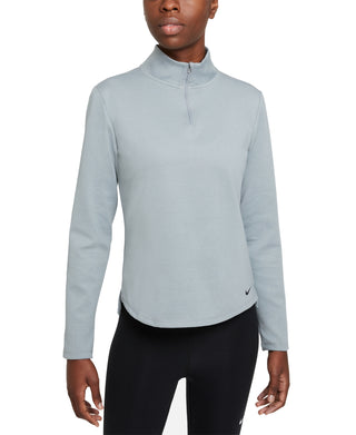 Nike Women's Therma Fit One Long Sleeve Half Zip Pullover Gray Size Large
