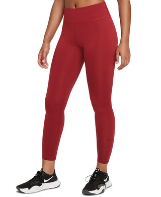 Nike Women's One Therma Fit Mid Rise Leggings Red Size Small
