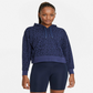 Nike Women's Dri FIT Get Fit Pullover Printed Training Hoodie Blue Size Large
