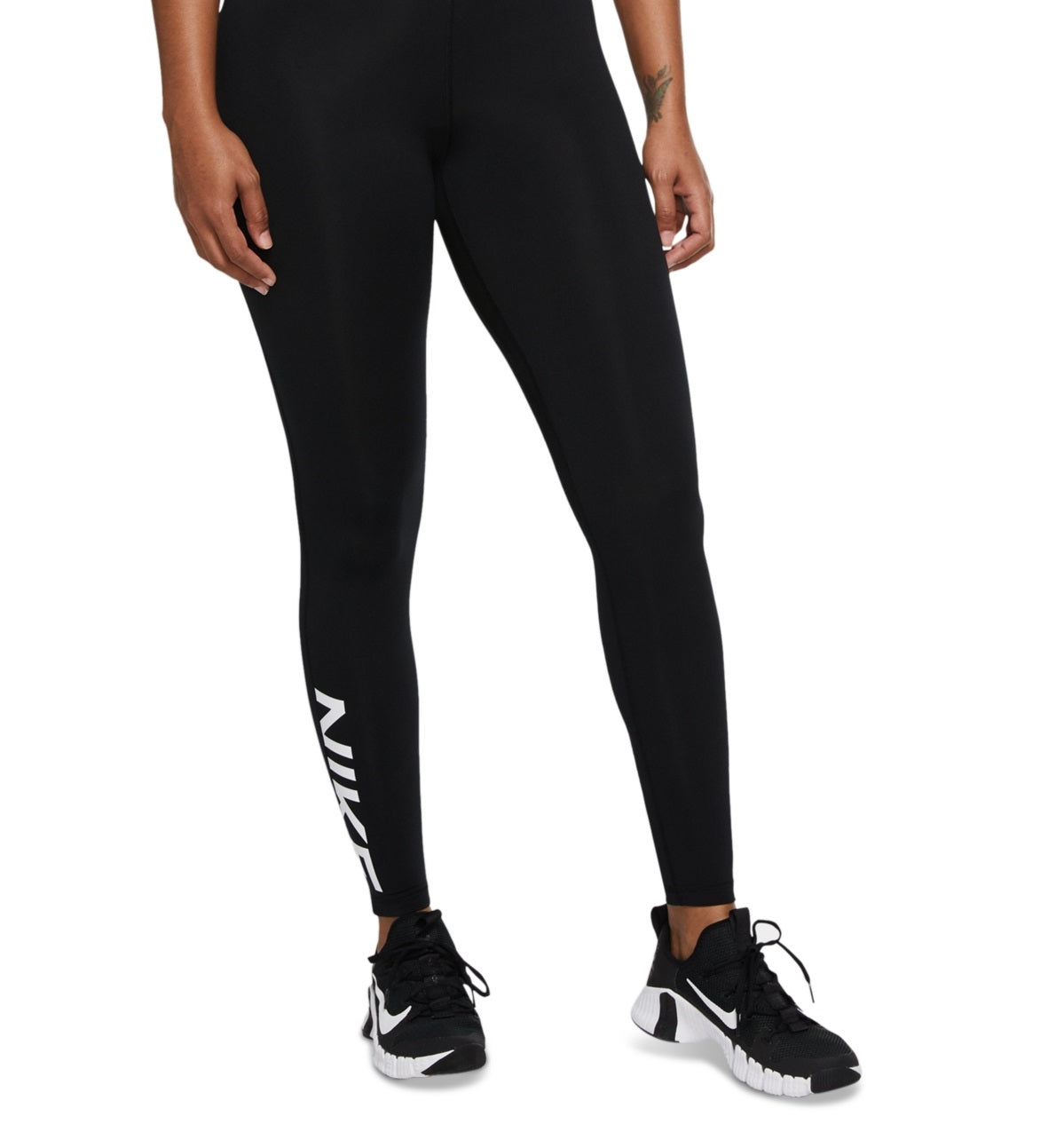 Nike Women's Pro Dri Fit Graphic Leggings Black Size Medium