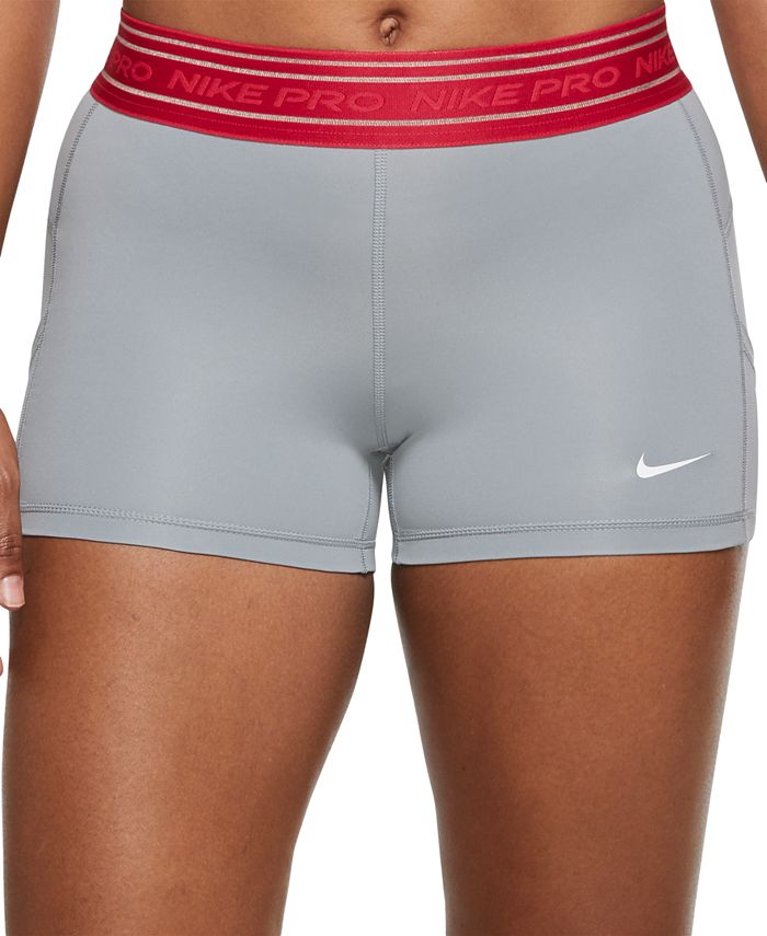 Nike Women's Pro Dri Fit Mesh Pocket Training Shorts Gray Size Small
