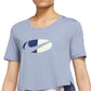 Nike Women's Dri Fit Plus Logo Cropped Top Blue Size 3X