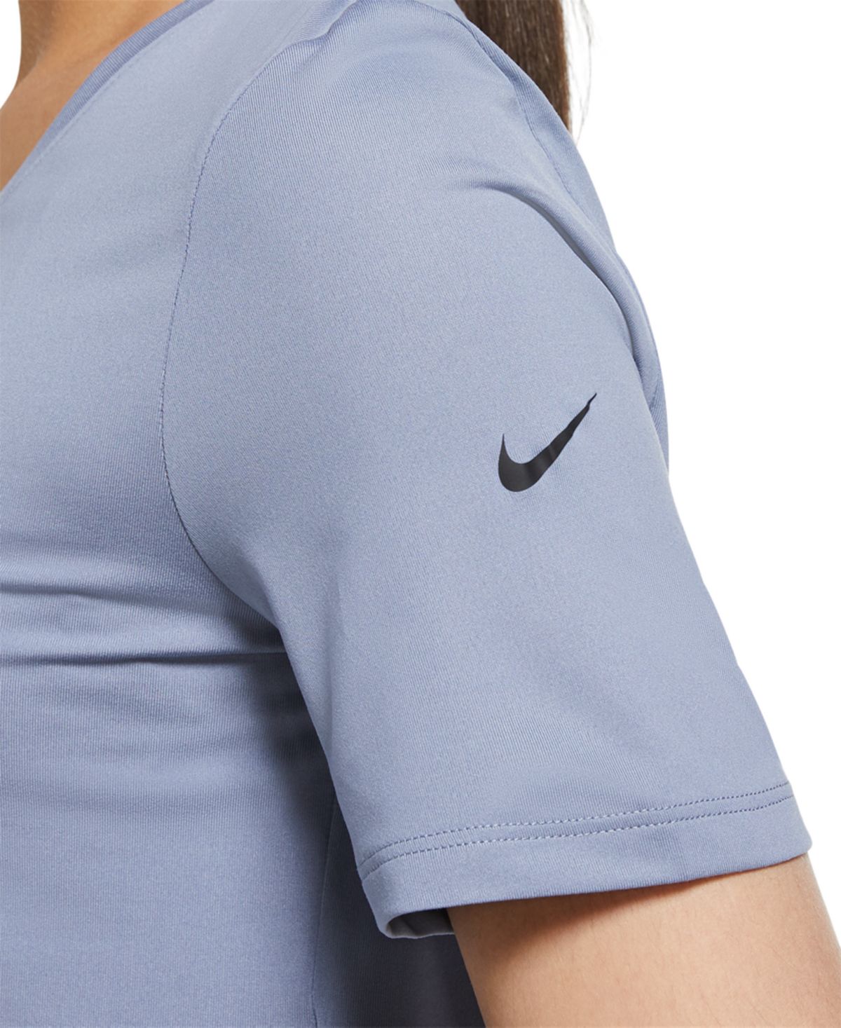 Nike Women's Dri Fit Plus Logo Cropped Top Blue Size 3X