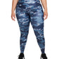 Nike Women's Dri Fit One Plus Mid Rise Camo Print Leggings Blue Size 1X