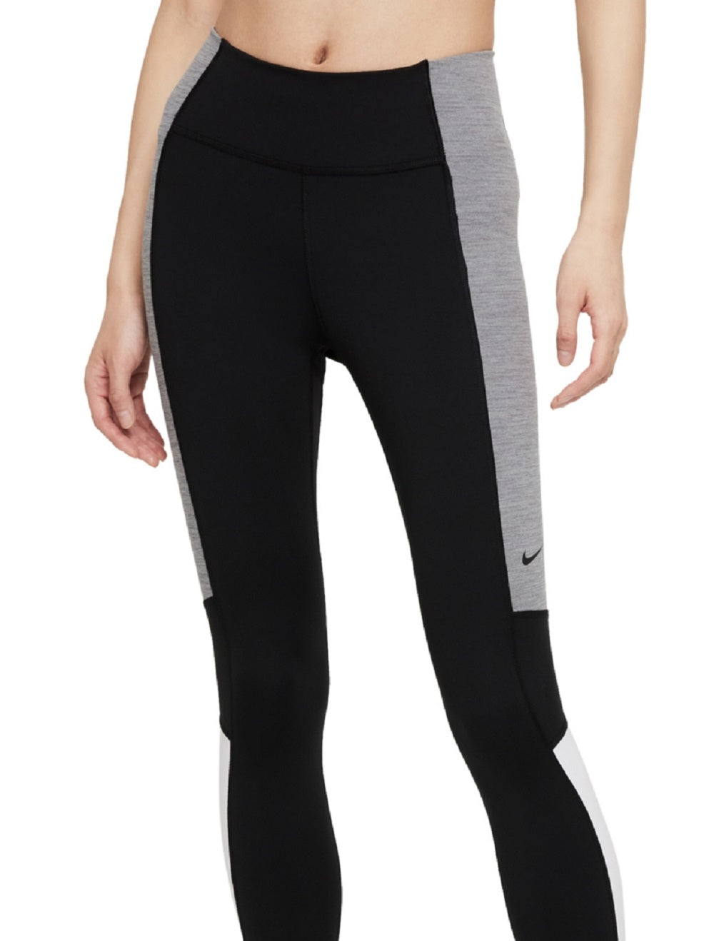 Nike Women's Color Block Mid Rise 7/8 Tights Black Size 1X