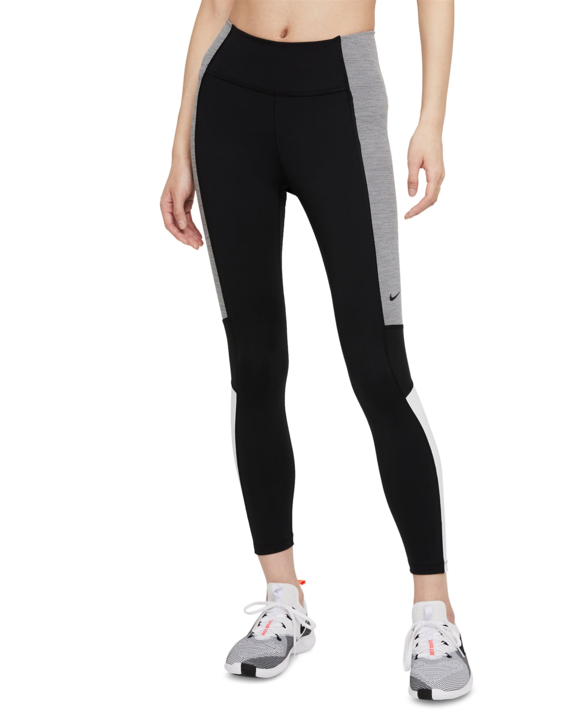 Nike Women's Color Block Mid Rise 7/8 Tights Black Size 1X