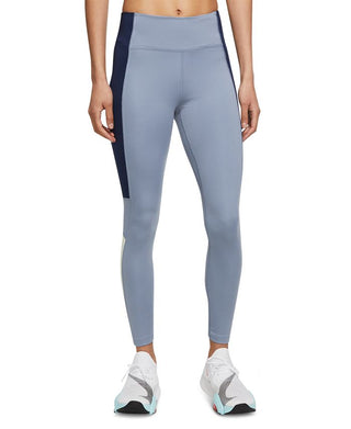 Nike Women's Color Block Mid Rise 7/8 Tights Blue Size 3X