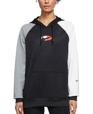 Nike Women's Fleece Color Block Training Hoodie Black Size 1X