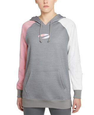 Nike Women's Therma Fit Fleece Color Block Training Hoodie Gray Size 1X