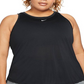 Nike Women's Dri FIT One Standard Fit Tank Top Black Size 1X