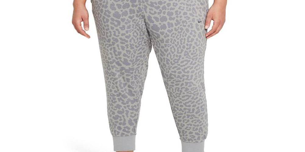 NikeWomen's Plus Dri FIT Get Fit Printed Training Pants Gray Size 3X