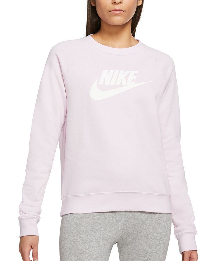 Nike Women's Essential Fleece Sweatshirt Pink Size 2X