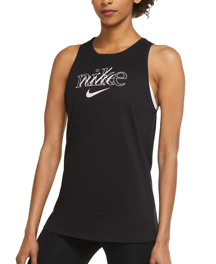 Nike Women's Dri Fit Graphic Training Tank Black Size X-Small