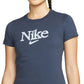 Nike Women's Cotton Graphic T-Shirt Blue Size 1X