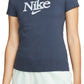 Nike Women's Cotton Graphic T-Shirt Blue Size 1X