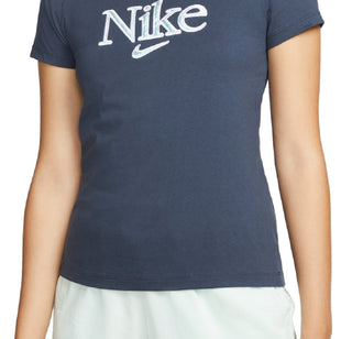 Nike Women's Cotton Graphic T-Shirt Blue Size 1X