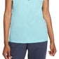 Nike Women's Cotton Graphic T-Shirt Blue Size 1X