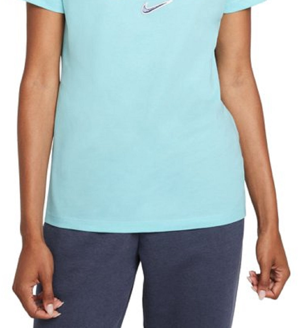 Nike Women's Cotton Graphic T-Shirt Blue Size 1X