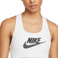 Nike Women's Dri Fit Swoosh Futura Mid Impact Sports Bra White Size Small