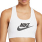 Nike Women's Dri Fit Swoosh Futura Mid Impact Sports Bra White Size X-Large