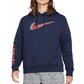 Nike Men's Americana Dual Logo Hoodie Blue Size Medium