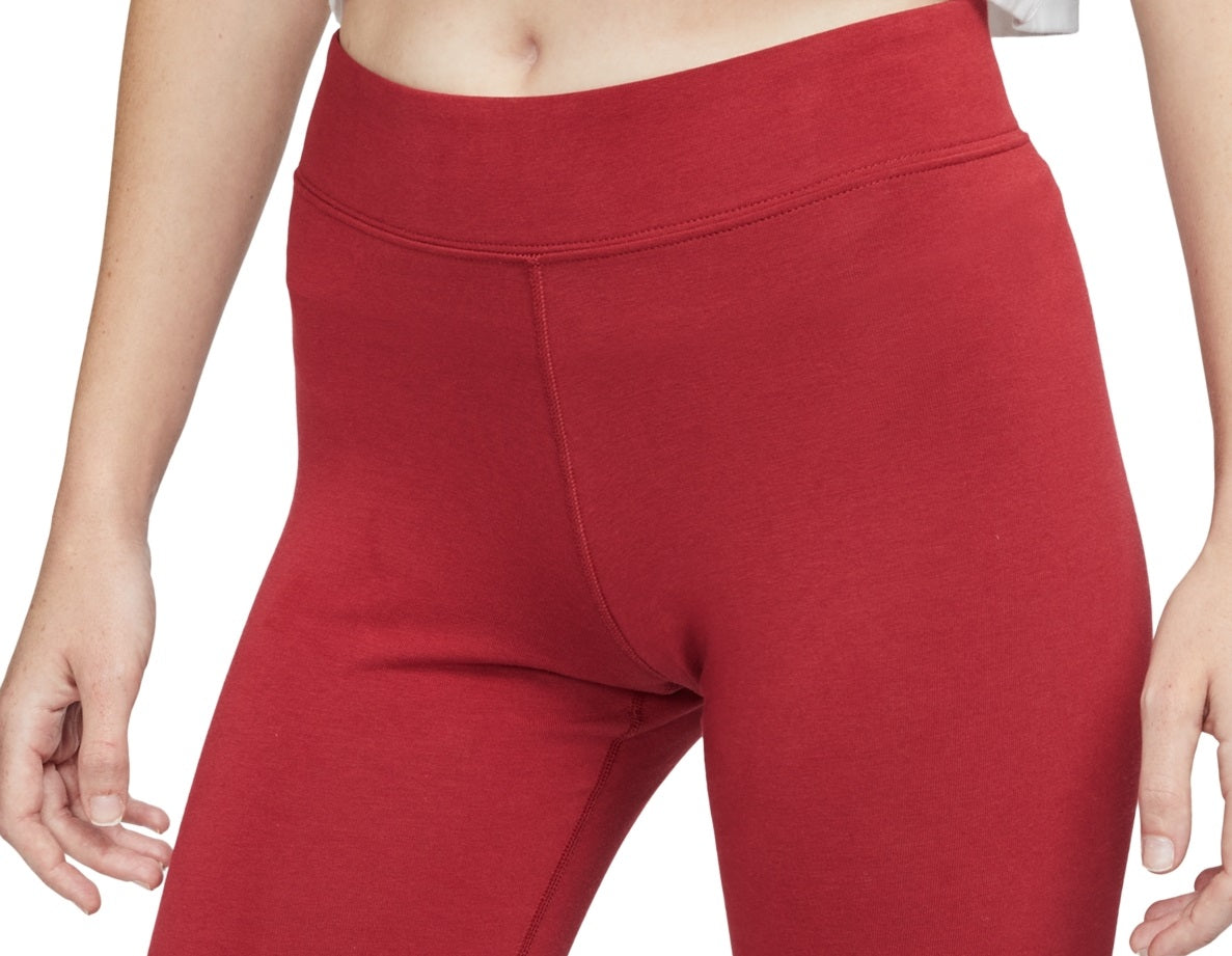 Nike Women's Sportswear Essential High Waist Bike Shorts Red Size X-Large